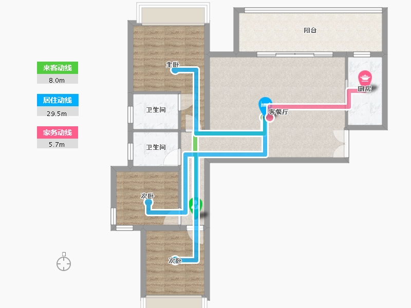 贵州省-遵义市-屿山府-90.84-户型库-动静线