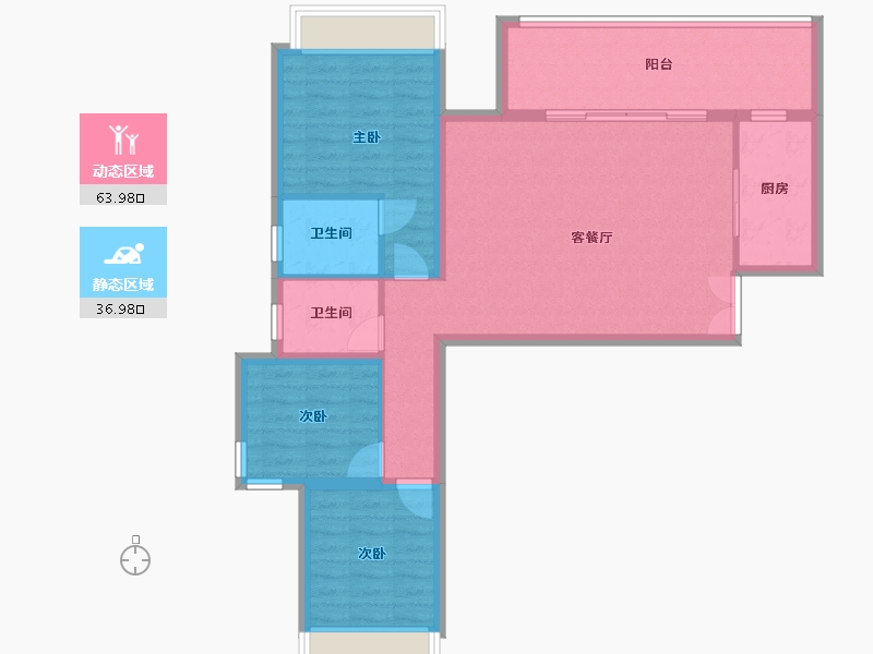 贵州省-遵义市-屿山府-90.84-户型库-动静分区