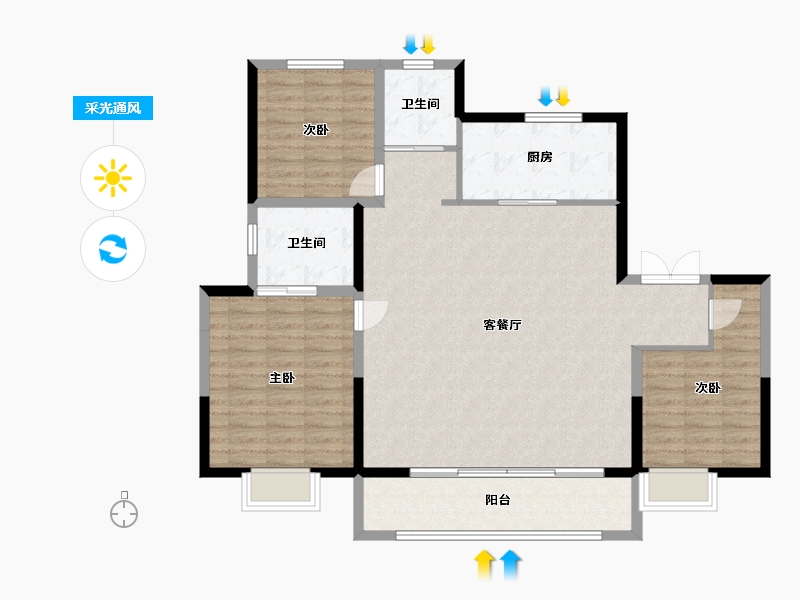 河南省-新乡市-通派昌建牧云台-114.74-户型库-采光通风