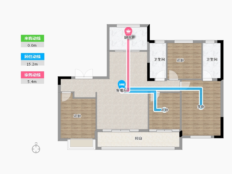 浙江省-宁波市-映翠晓园-126.40-户型库-动静线