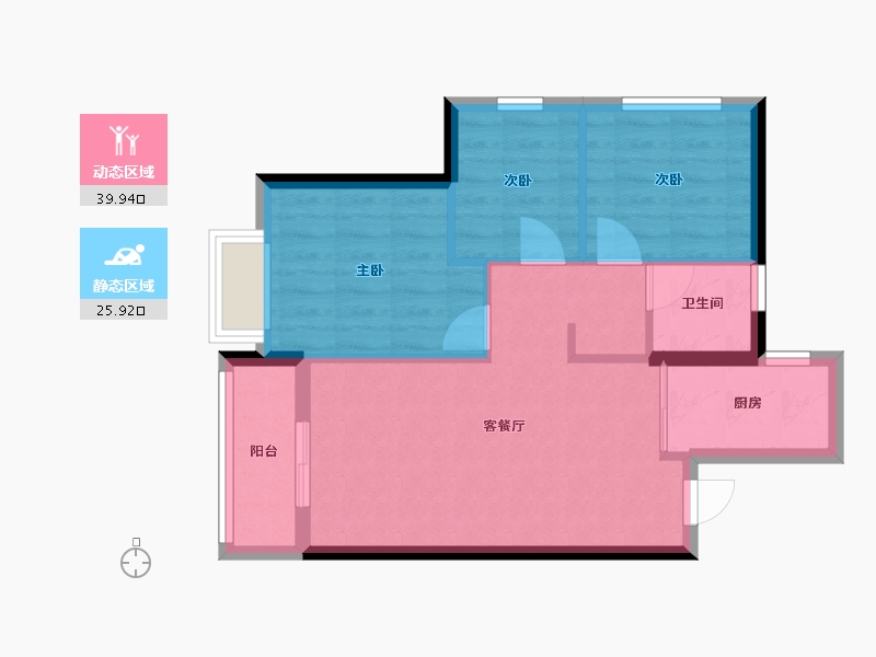 广东省-深圳市-绿海山河逸居-63.55-户型库-动静分区