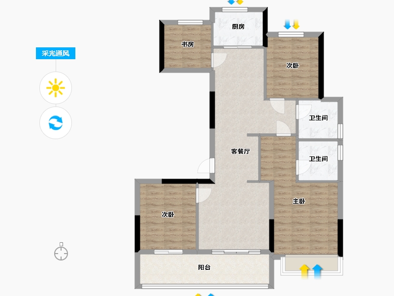 浙江省-湖州市-星悦里-101.64-户型库-采光通风