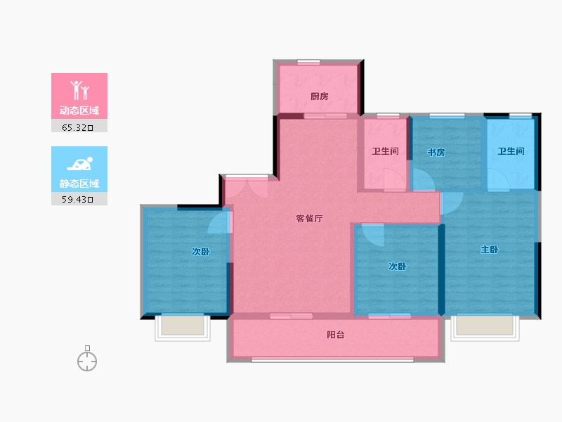 浙江省-宁波市-姚玖湾-112.00-户型库-动静分区