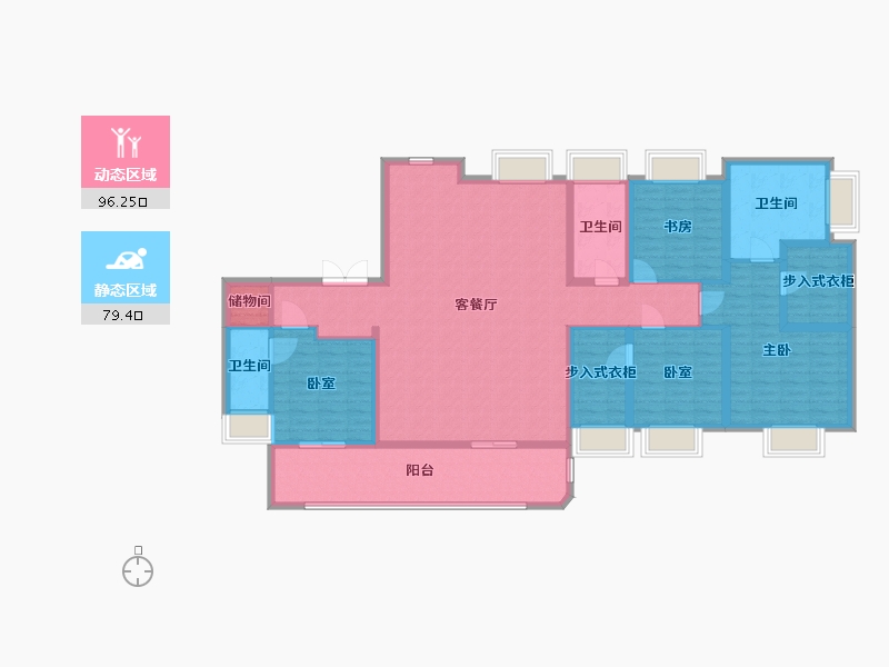 江苏省-南京市-源尚丹若府-158.05-户型库-动静分区