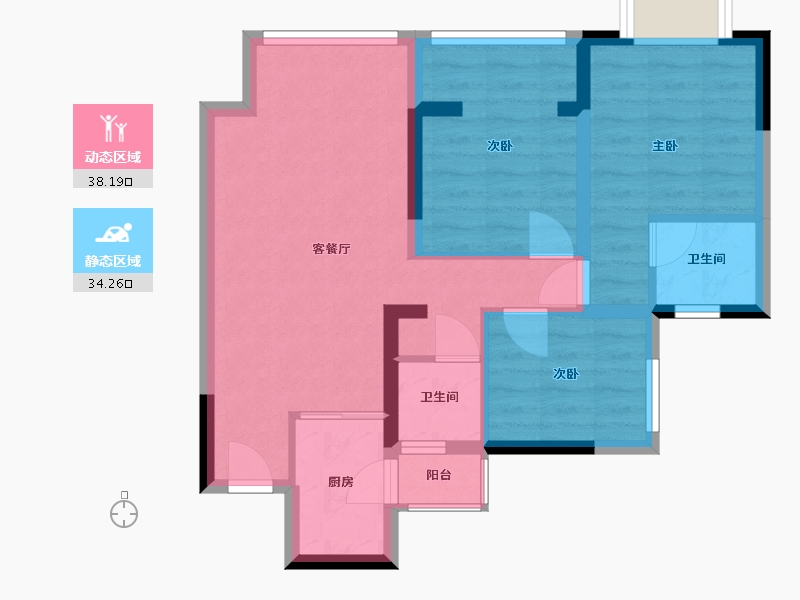 四川省-眉山市-凤鸣朝阳一期-63.63-户型库-动静分区