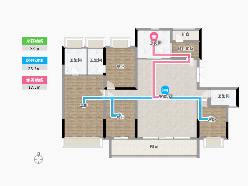 湖北省-天门市-天佳·南湖花园-154.37-户型库-动静线