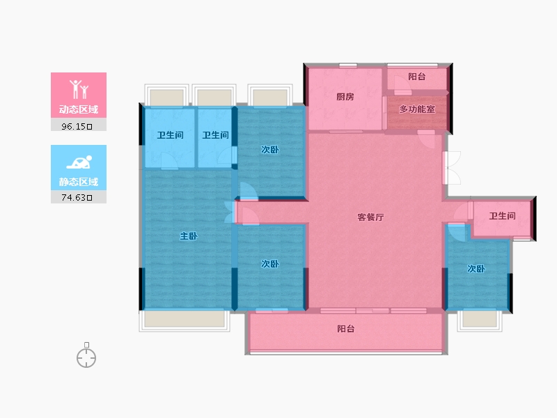 湖北省-天门市-天佳·南湖花园-154.37-户型库-动静分区