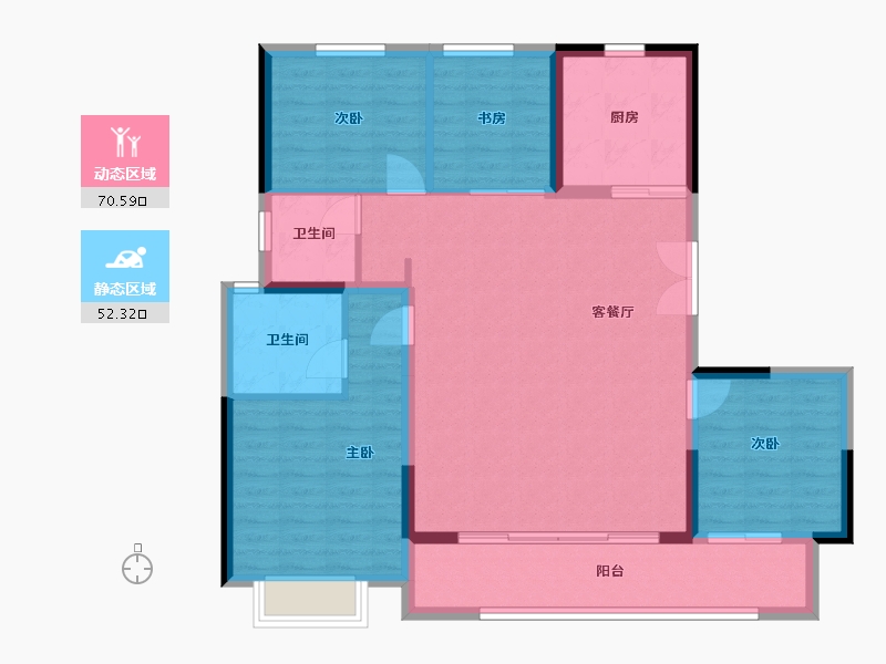 浙江省-宁波市-姚玖湾-112.00-户型库-动静分区