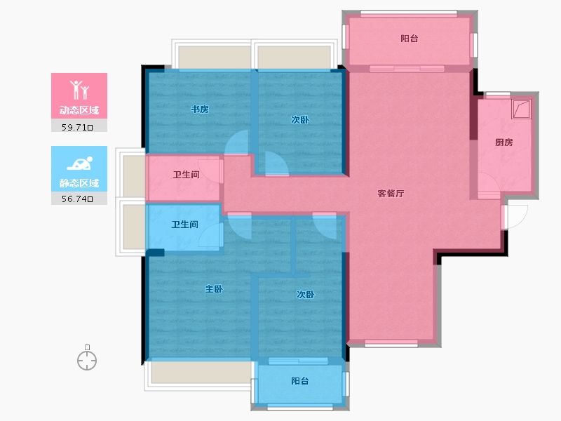 湖南省-张家界市-东宸江山江山里-112.35-户型库-动静分区