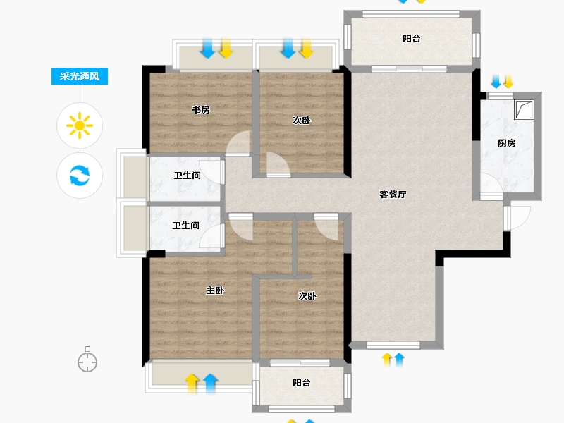 湖南省-张家界市-东宸江山江山里-112.35-户型库-采光通风