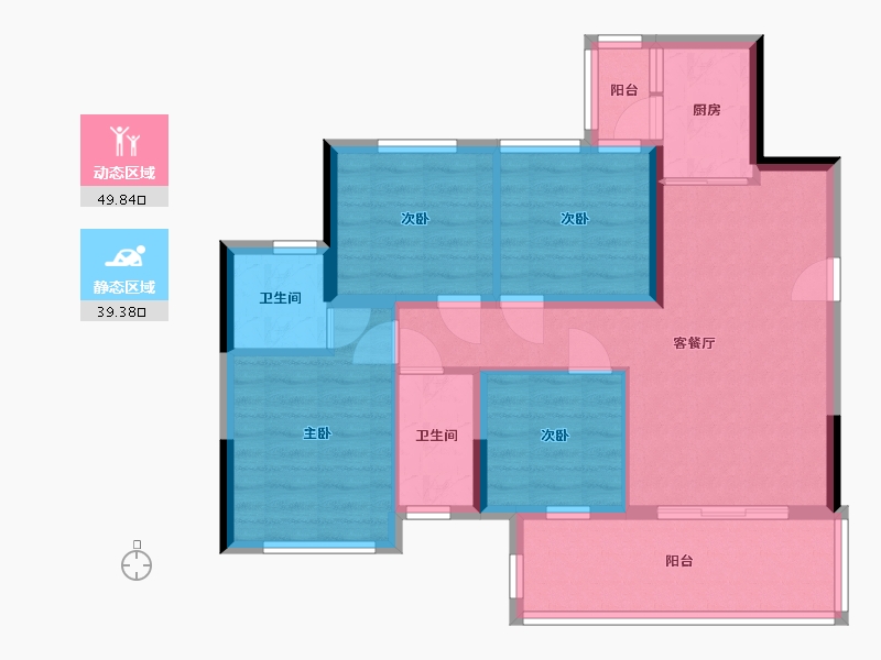 四川省-广安市-和喜·域峰（邻水）-78.89-户型库-动静分区