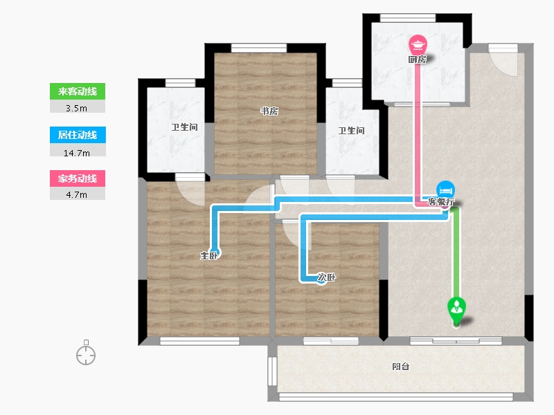 浙江省-温州市-公园壹号-91.20-户型库-动静线