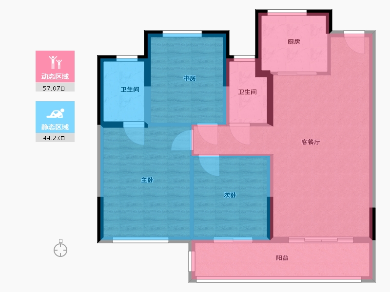 浙江省-温州市-公园壹号-91.20-户型库-动静分区