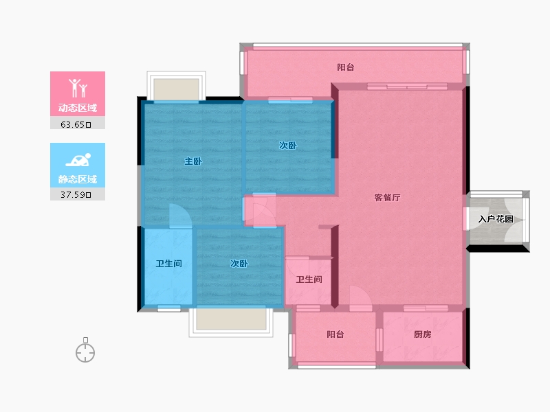 广东省-韶关市-竹林华府-94.28-户型库-动静分区