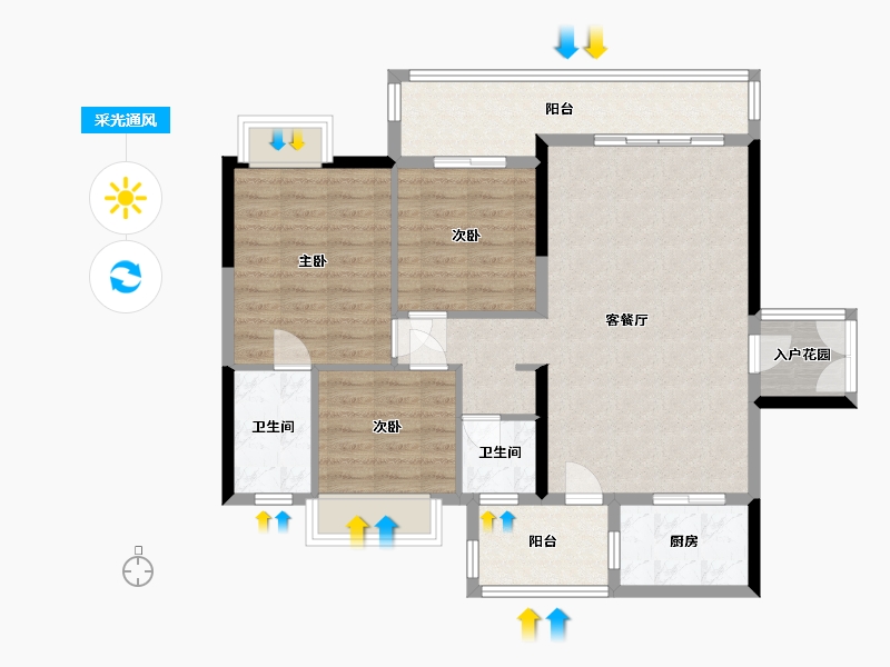 广东省-韶关市-竹林华府-94.28-户型库-采光通风