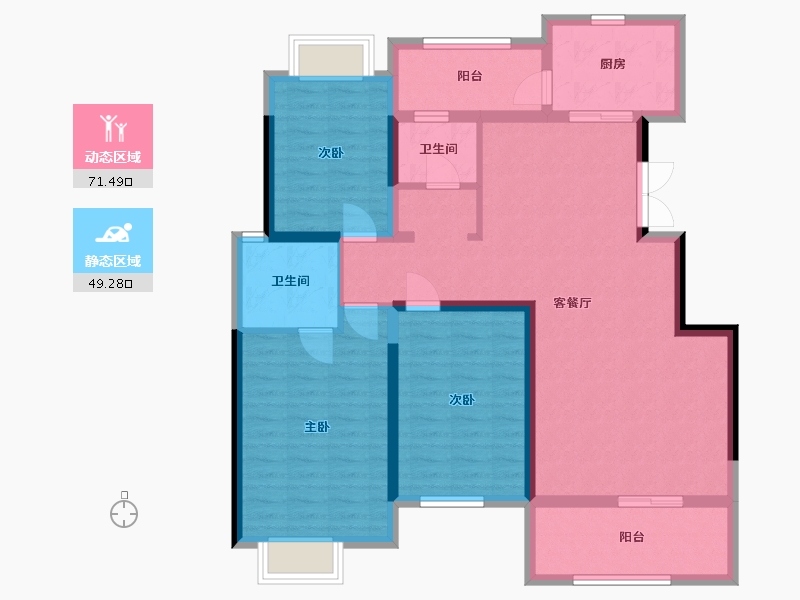 陕西省-汉中市-城市更新·铂悦-107.94-户型库-动静分区