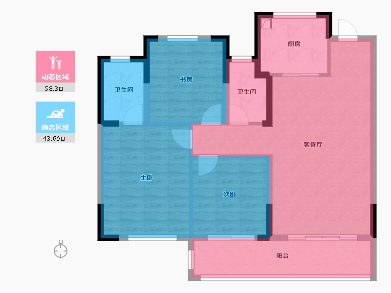 浙江省-温州市-永嘉公园壹号-91.79-户型库-动静分区