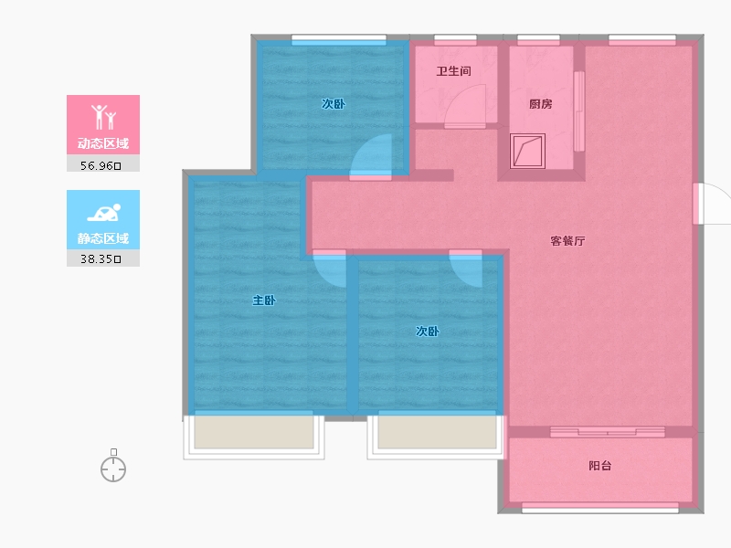 安徽省-合肥市-岱河花园-84.00-户型库-动静分区