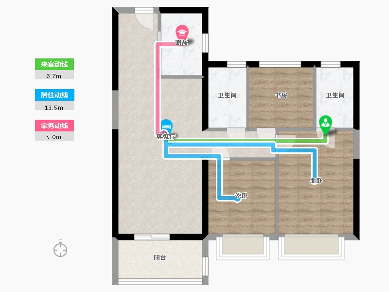 陕西省-西安市-金地·玖峯禧-79.98-户型库-动静线