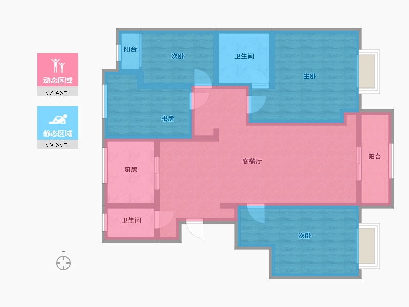 江西省-上饶市-金山社区开放式小区-108.80-户型库-动静分区