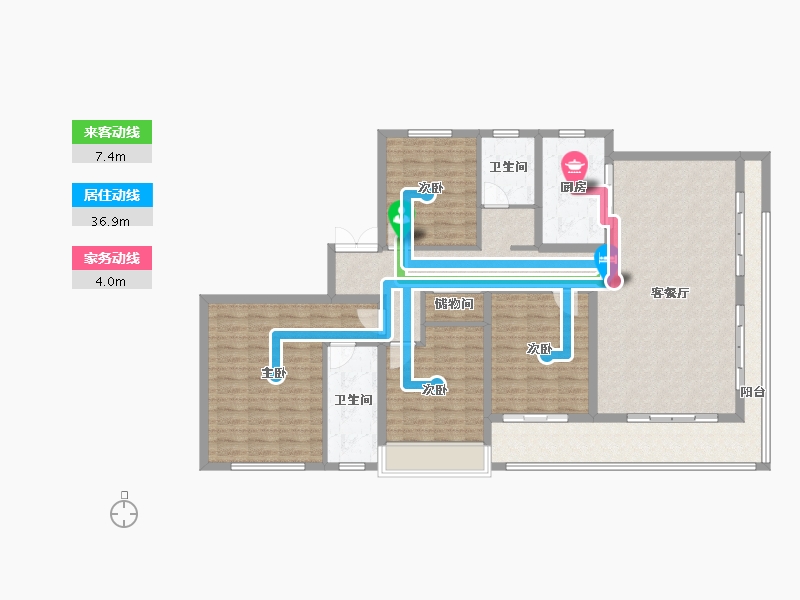 安徽省-黄山市-嘉源未来里-133.47-户型库-动静线