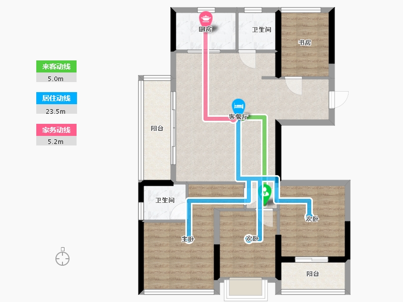 浙江省-嘉兴市-玖晟园-92.67-户型库-动静线