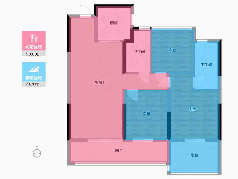 浙江省-温州市-南洋未来社区-84.00-户型库-动静分区