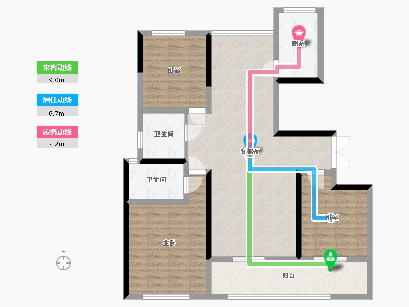 河南省-周口市-亿安新筑-104.00-户型库-动静线