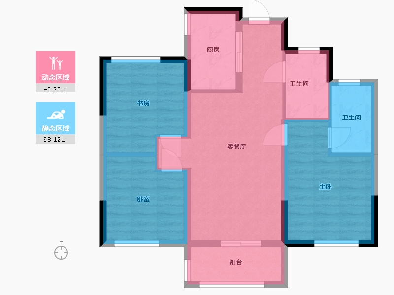 浙江省-温州市-永嘉公园壹号-71.48-户型库-动静分区