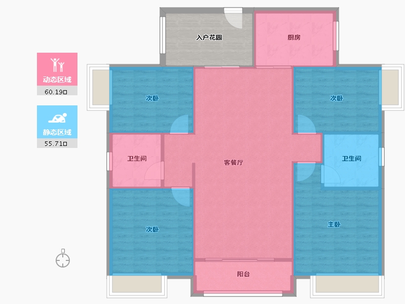 广东省-珠海市-怡泰雅苑-125.00-户型库-动静分区