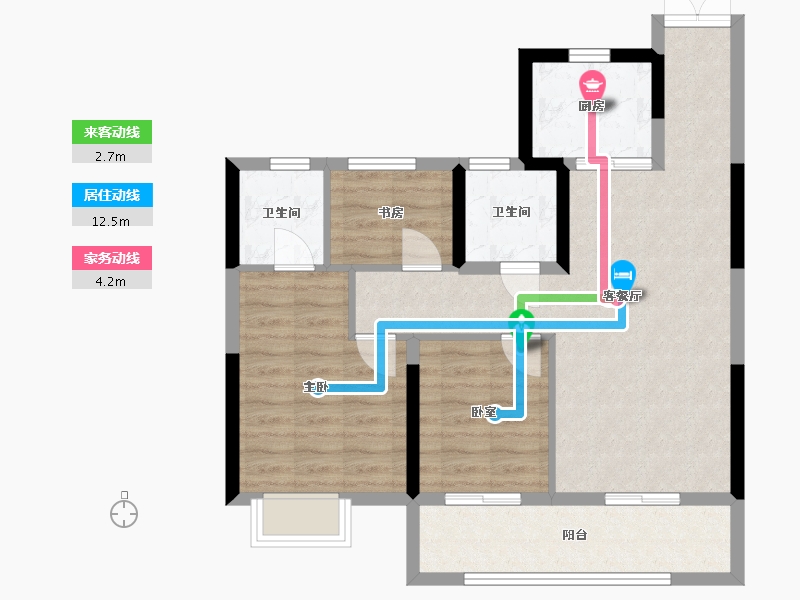 浙江省-温州市-华澜·金茂天成-76.97-户型库-动静线