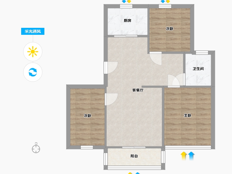 山东省-青岛市-澳柯玛人才公寓-85.00-户型库-采光通风