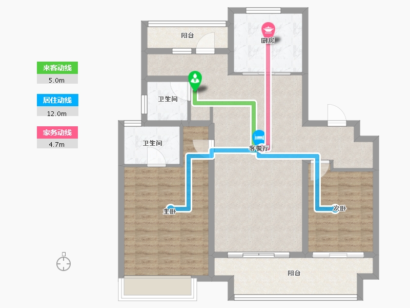 山东省-济宁市-紫麟府-95.20-户型库-动静线