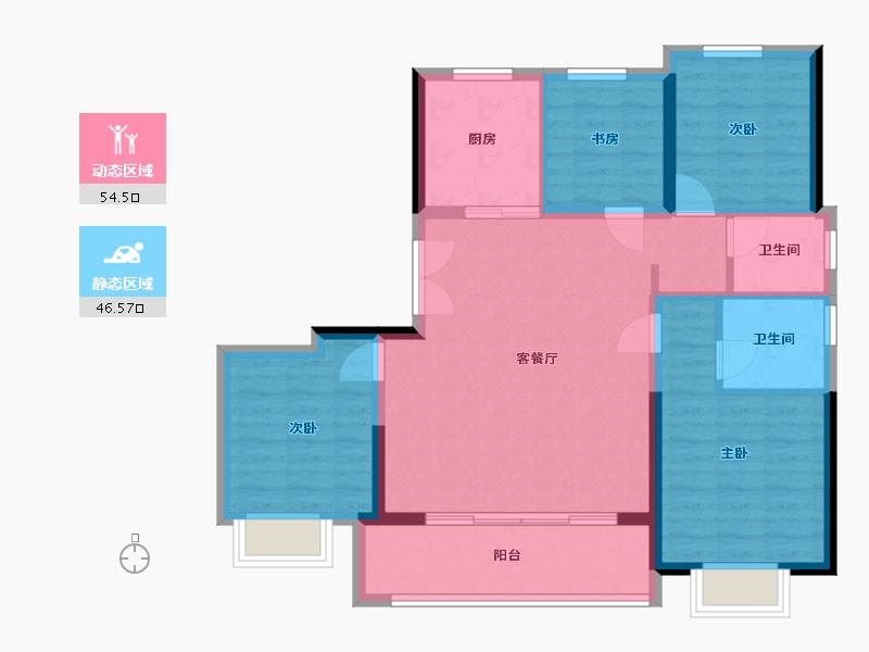 浙江省-宁波市-凤融府-91.04-户型库-动静分区