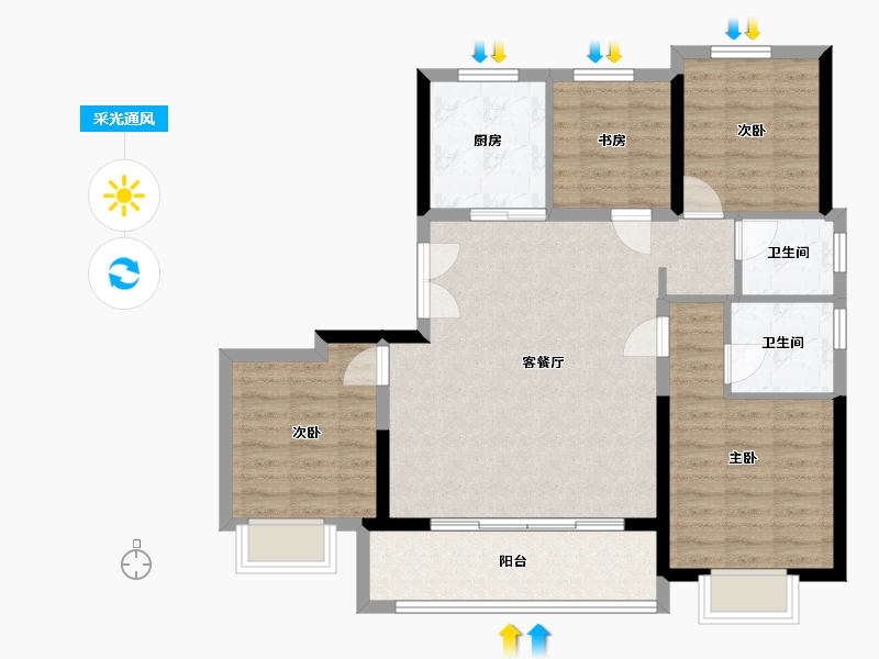 浙江省-宁波市-凤融府-91.04-户型库-采光通风