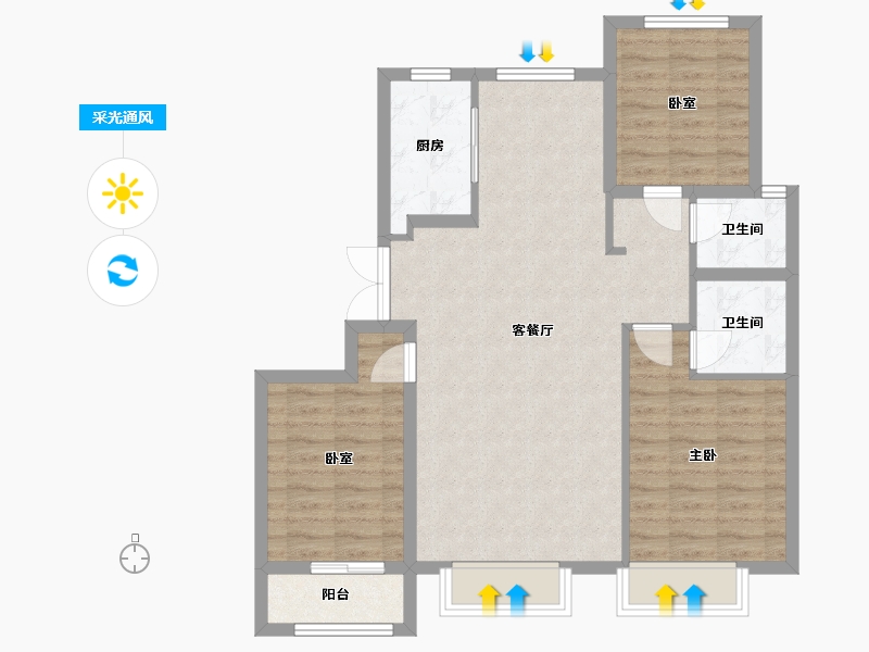 河北省-衡水市-中超名著-104.00-户型库-采光通风