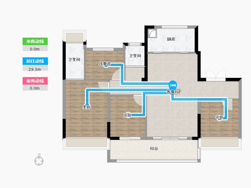 江苏省-苏州市-虞溪阁-114.40-户型库-动静线