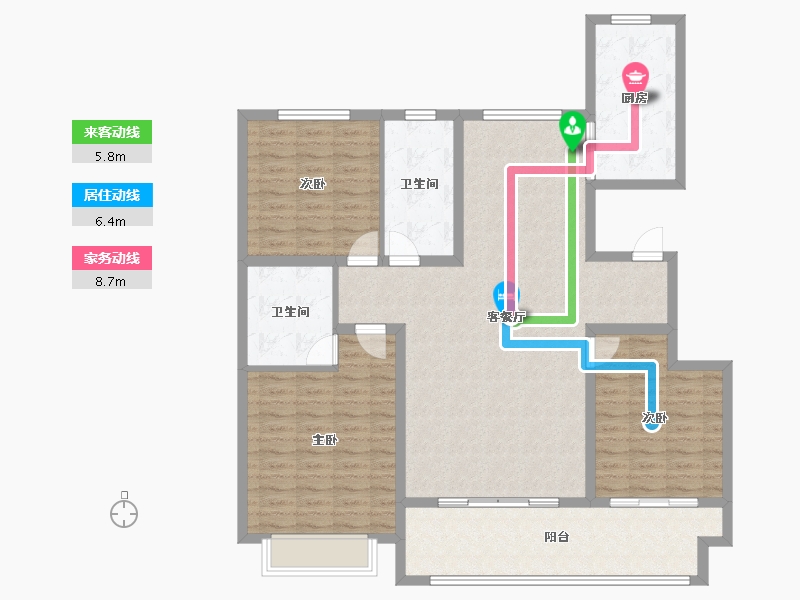 山东省-滨州市-秦皇壹号-125.00-户型库-动静线