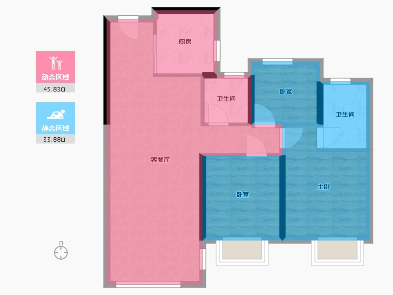 浙江省-温州市-滨江壹号-71.13-户型库-动静分区