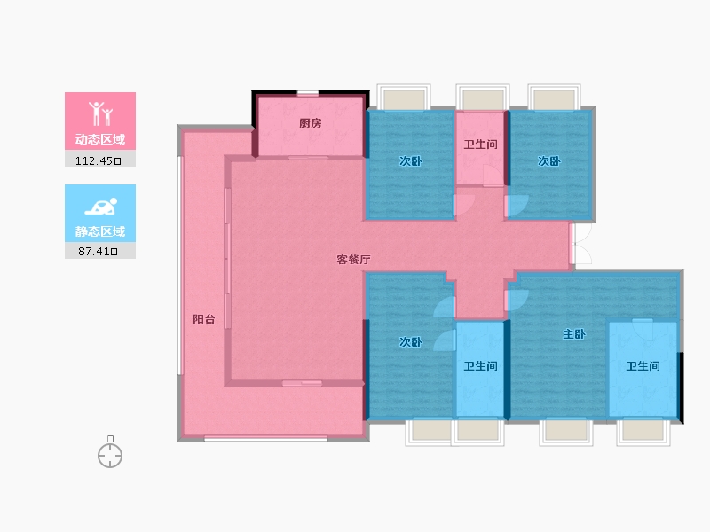 湖南省-长沙市-明昇·望月府-182.62-户型库-动静分区