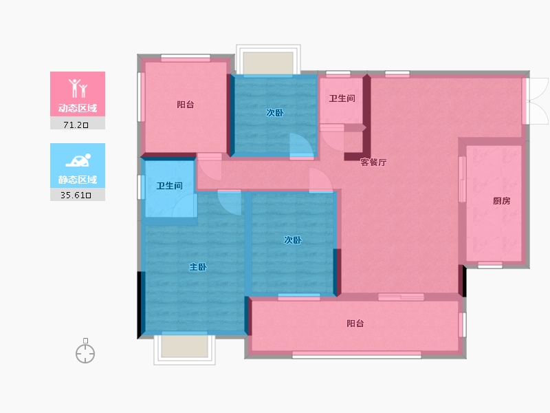 贵州省-毕节市-滨河一品-94.10-户型库-动静分区