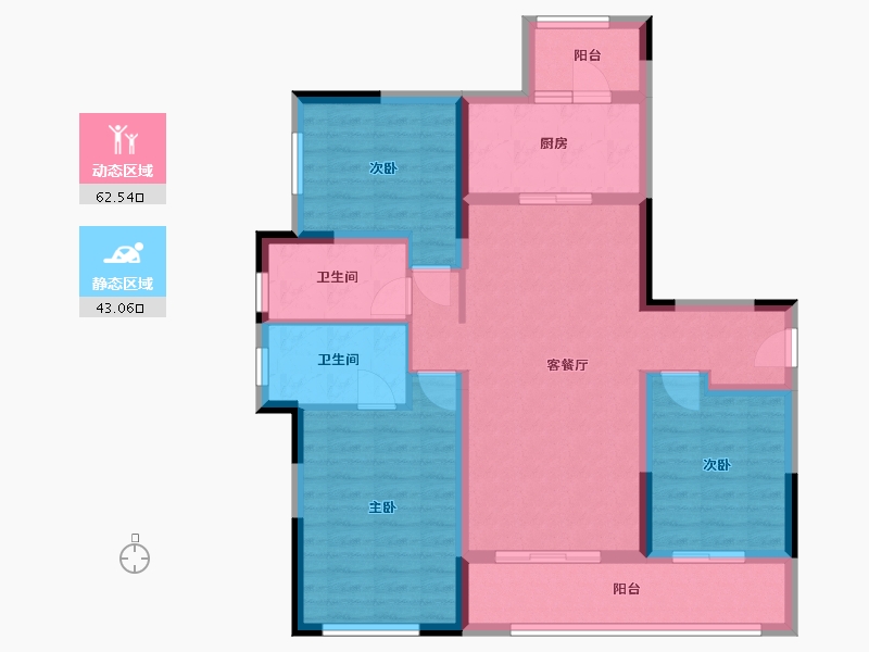 四川省-成都市-中国铁建·新川樾-93.75-户型库-动静分区