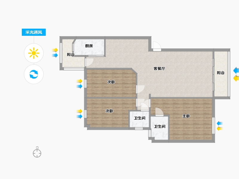 福建省-泉州市-华泰国际新城-101.90-户型库-采光通风