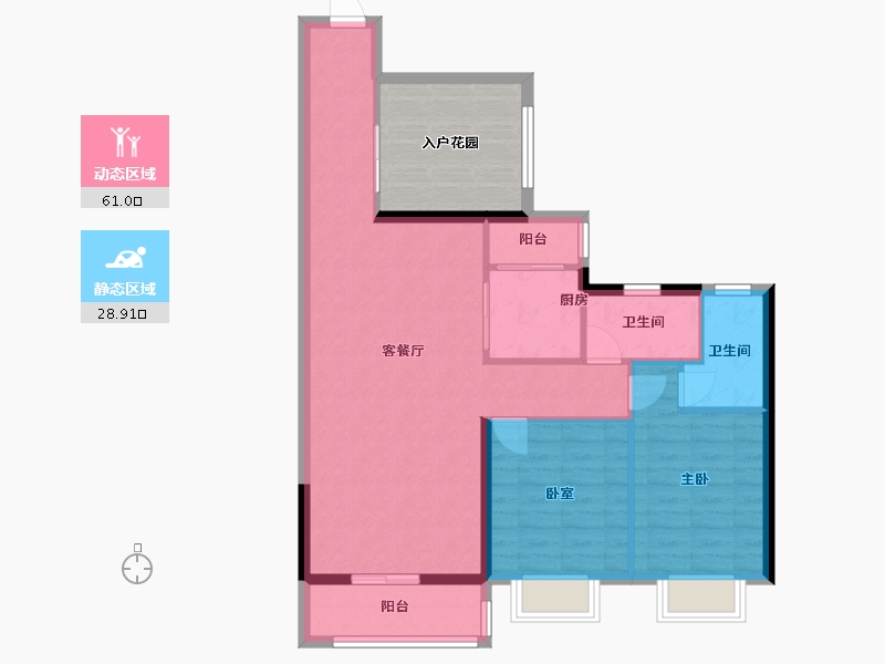 广东省-湛江市-阅海华府-90.36-户型库-动静分区