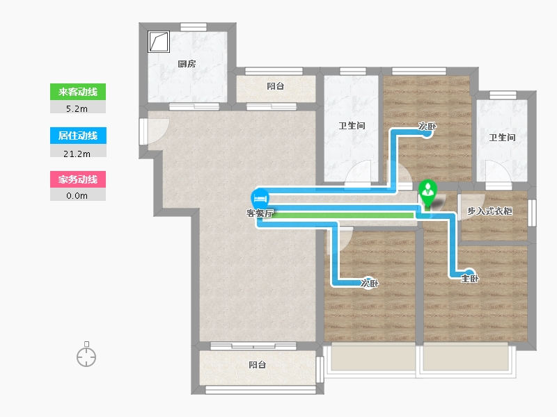 陕西省-西安市-融创观唐宸院-135.00-户型库-动静线