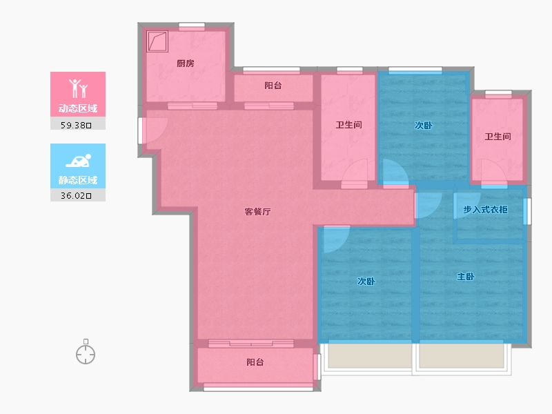 陕西省-西安市-融创观唐宸院-135.00-户型库-动静分区