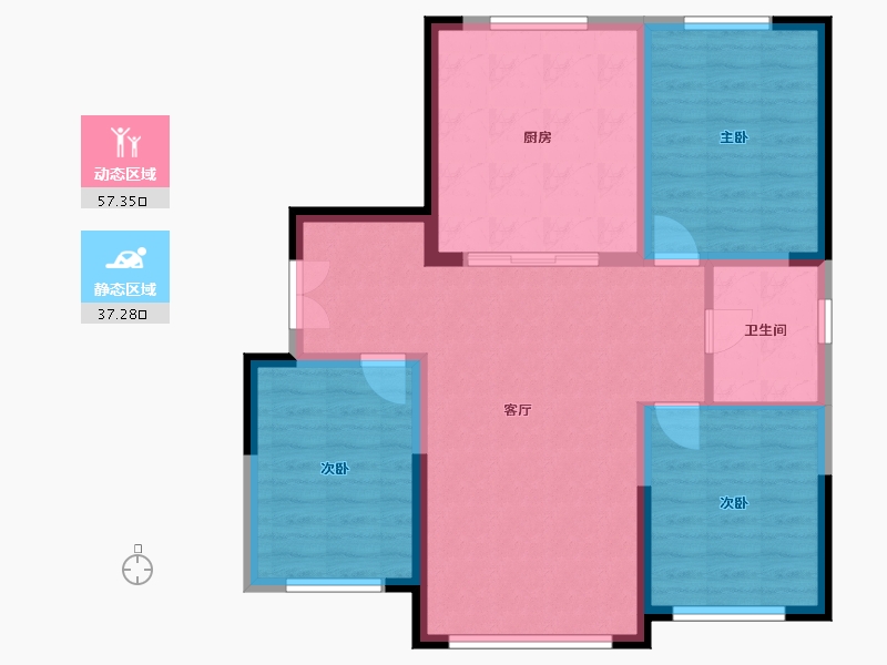 黑龙江省-哈尔滨市-万京华府-99.20-户型库-动静分区