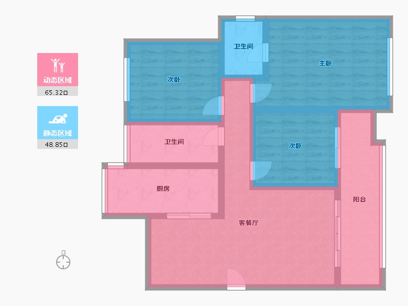 陕西省-汉中市-汉水华府-125.00-户型库-动静分区