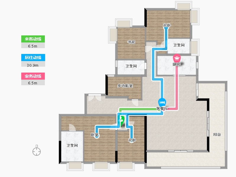 湖南省-长沙市-明昇·望月府-223.73-户型库-动静线