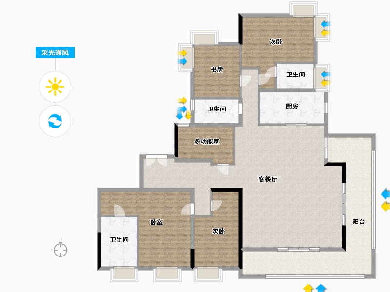 湖南省-长沙市-明昇·望月府-223.73-户型库-采光通风